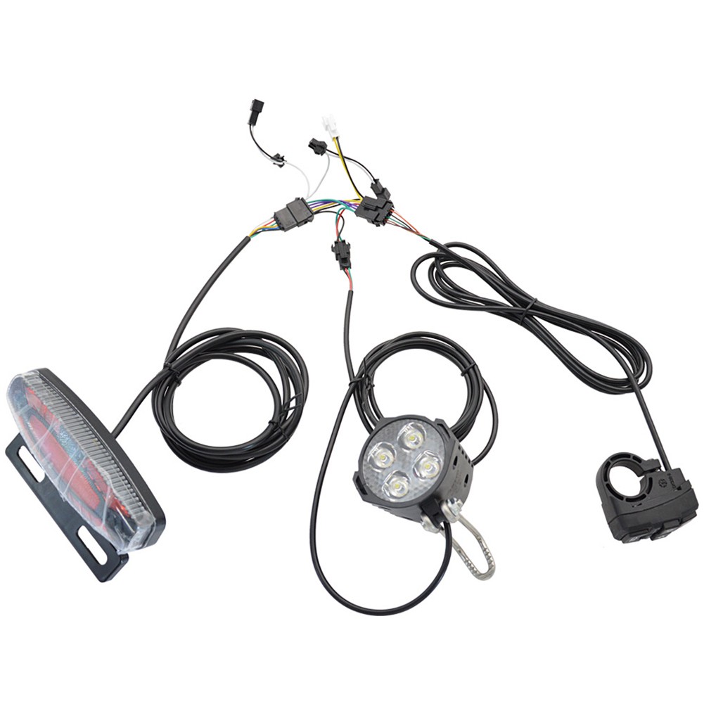 4-in-1 eBike LED Light Kit with Horn Turn Signals 24V-48V Waterproof Universal