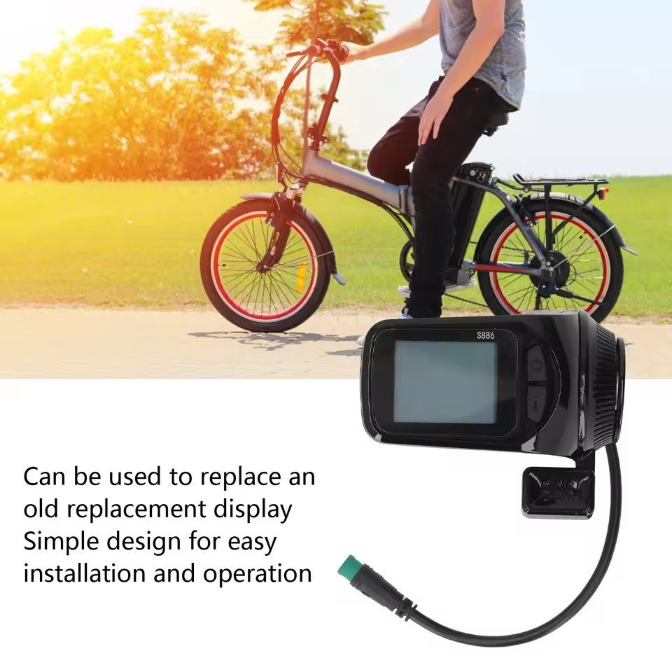 24V/36V/48V S886 Ebike LCD Display Panel Thumb Throttle For Electric Bicycle SDE