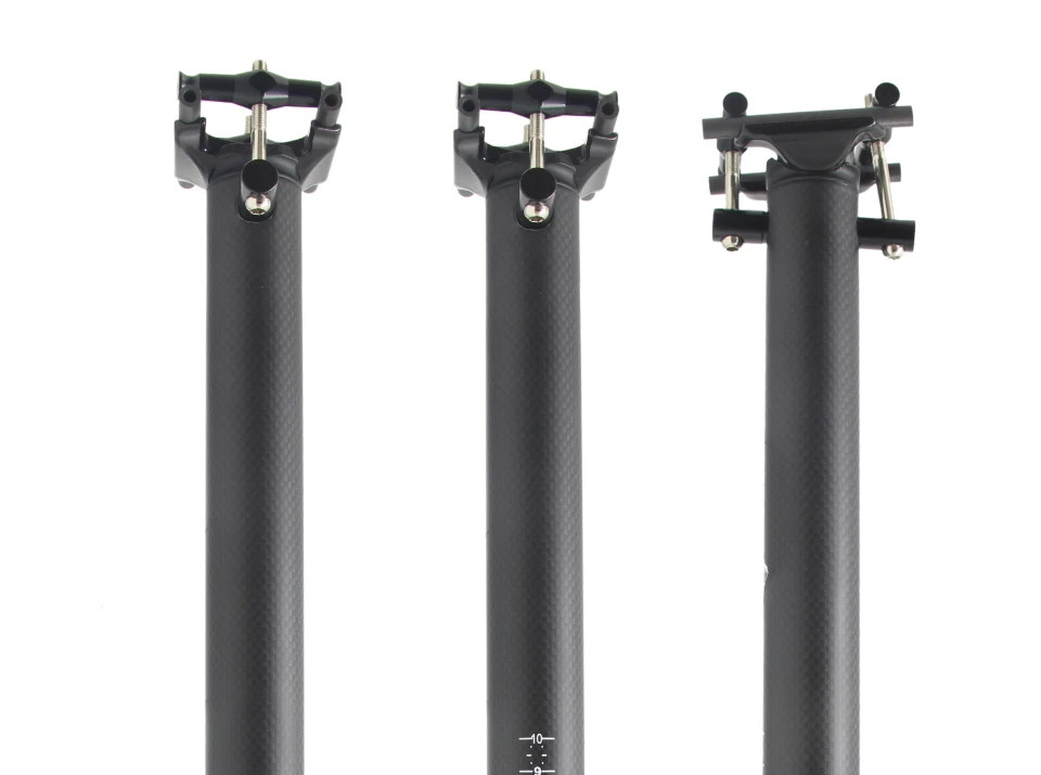 Folding Bicycle Seat Post 0 Degree 3K Matte Gloss Carbon Fiber Bike Seatpost