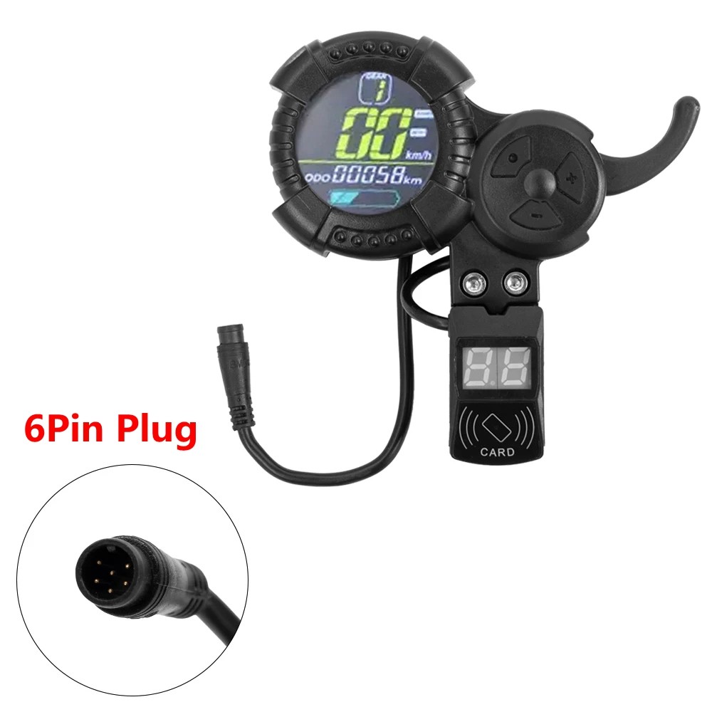 6pin LCD Meter Display Thumb Throttle NFC for ZERO 8 9 10 8X 10X E-Scooter Parts