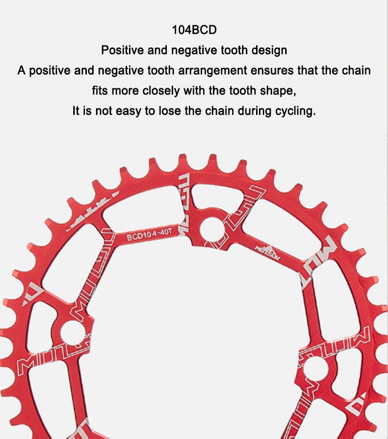 104BCD 40/42/44/46/48/52T MTB Bicycle Chainwheel MTB Bike Narrow Wide Chainring