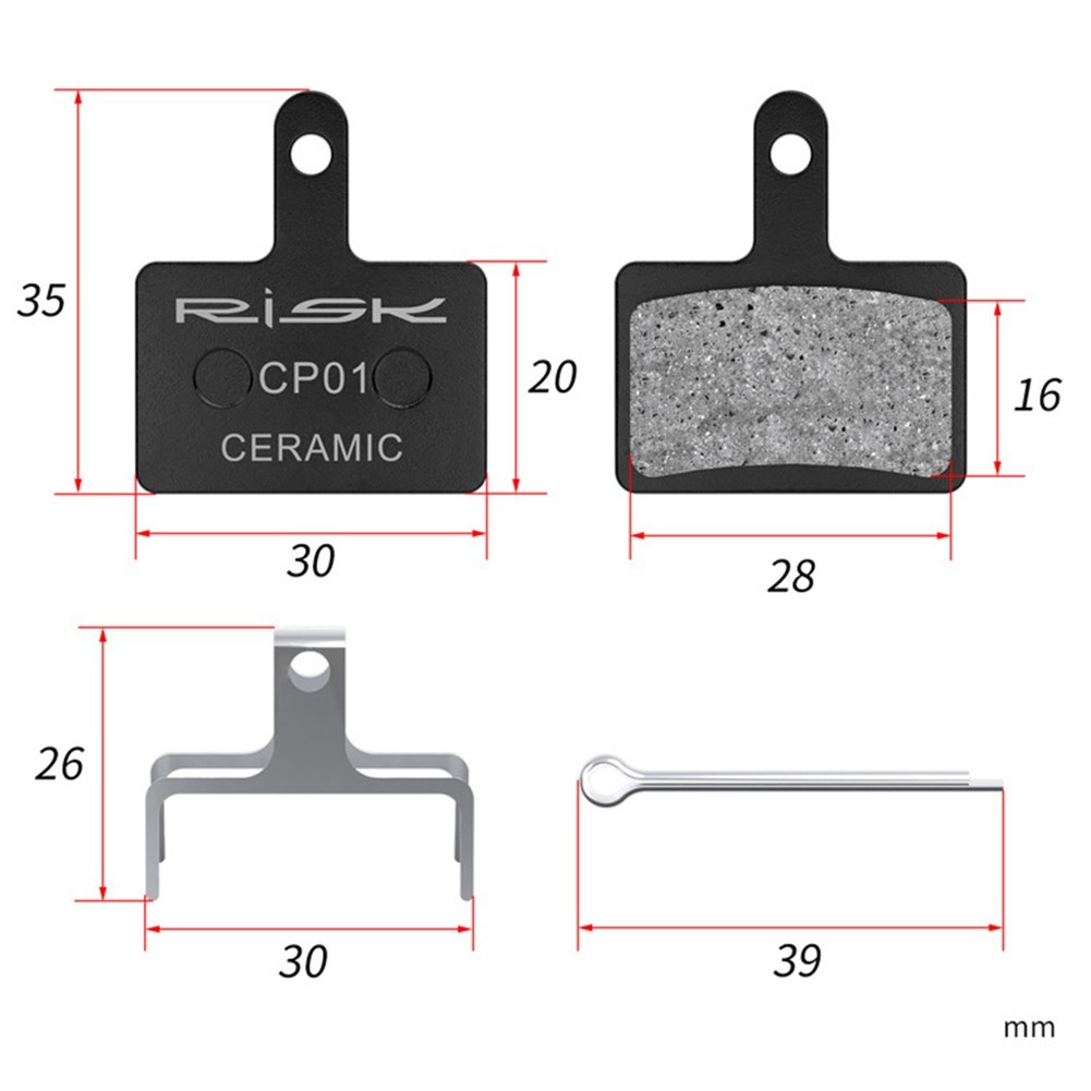 Brand New Bike Ceramic Lining Brake Pads 10*8*1 Cm 27g Black Back Panel
