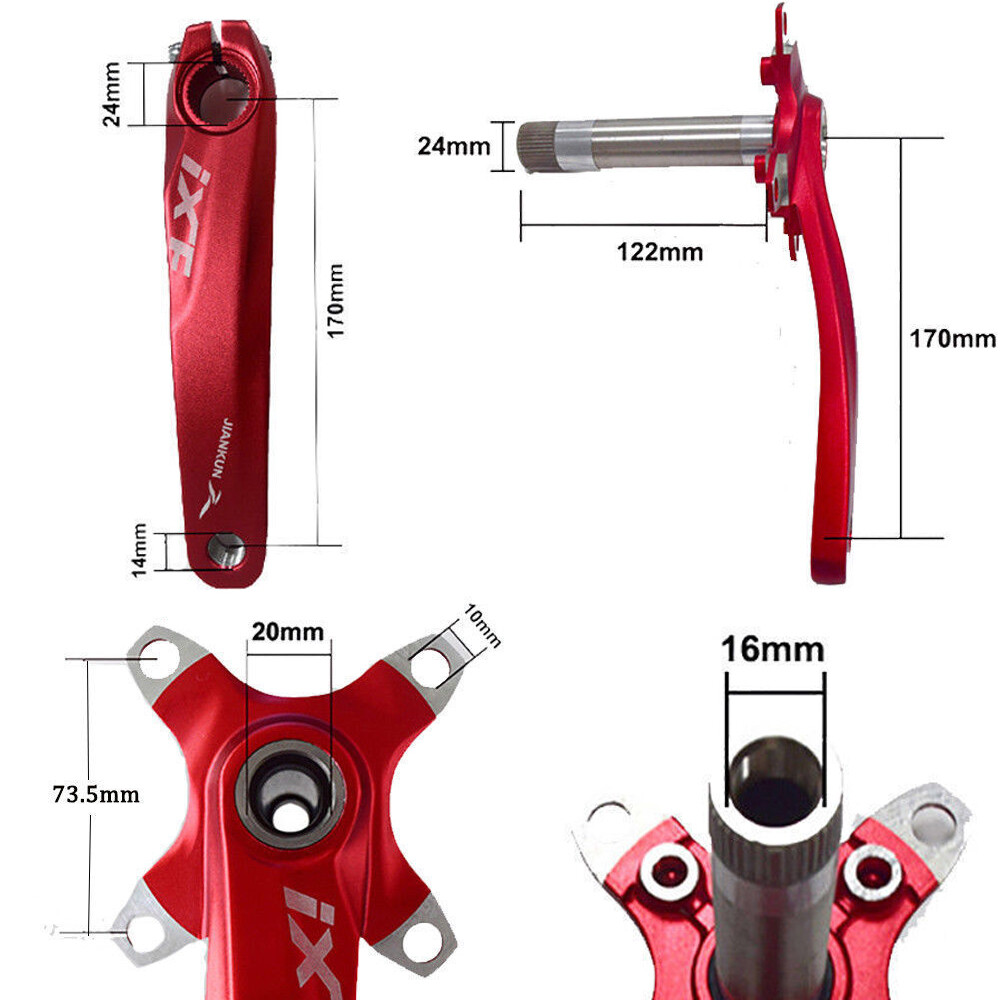 Bicycle Crankset 3x10S Triple Speed 104/64mm BCD 24/32/42T MTB Chainring with BB