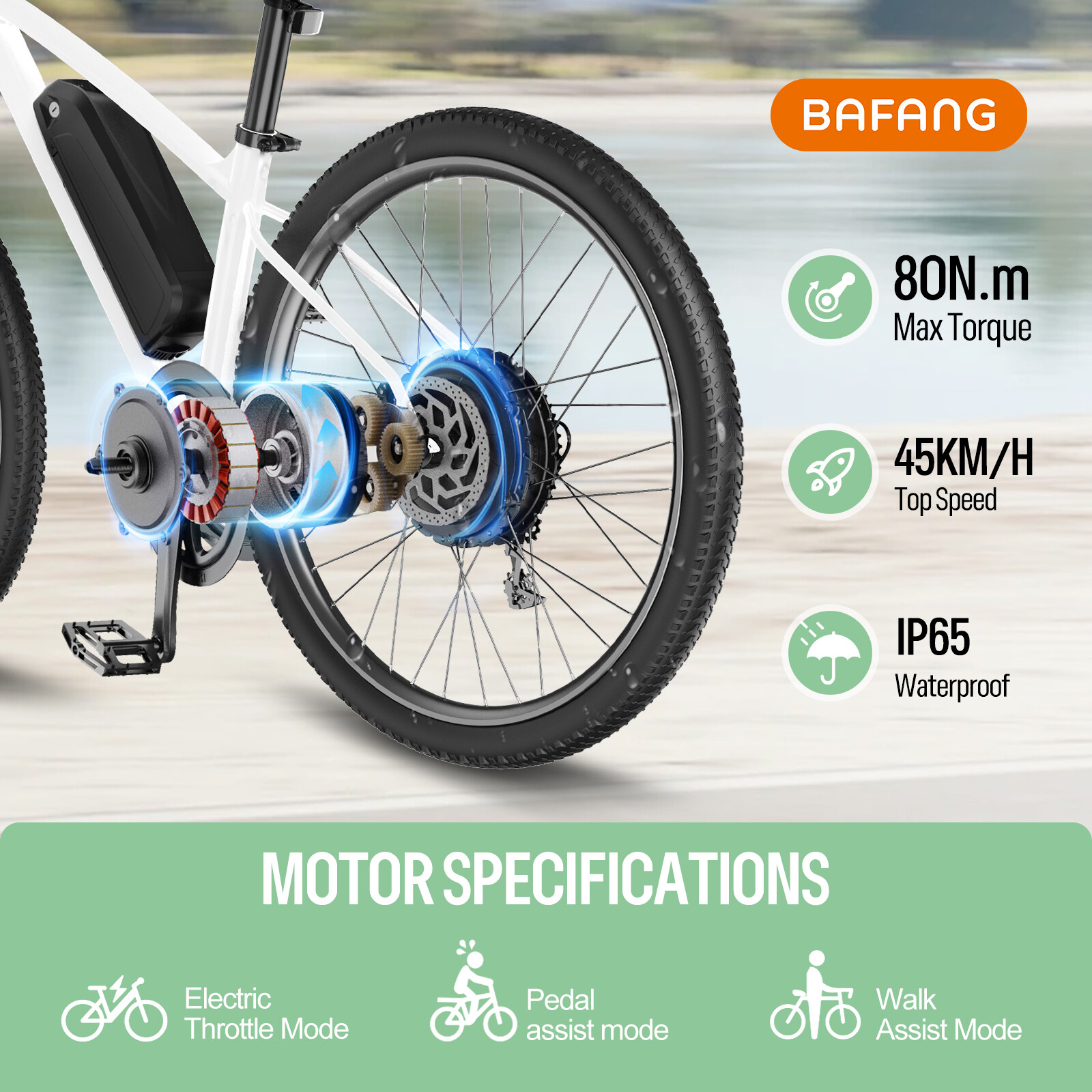 48V750W BAFANG Rear Wheel Hub Motor Kit 26″ 27.5″ 700C E-bike Conversion Kits US