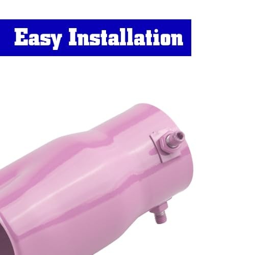 Sakali 63mm Heart-Shaped Tail Pipe Car Stainless Steel Exhaust Straight Pink