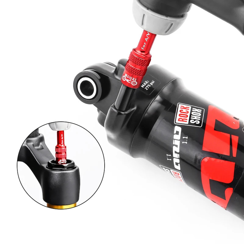 Bike Fork Schrader Valve Adapter MTB Road Bicycle Air Fork Pump Tool