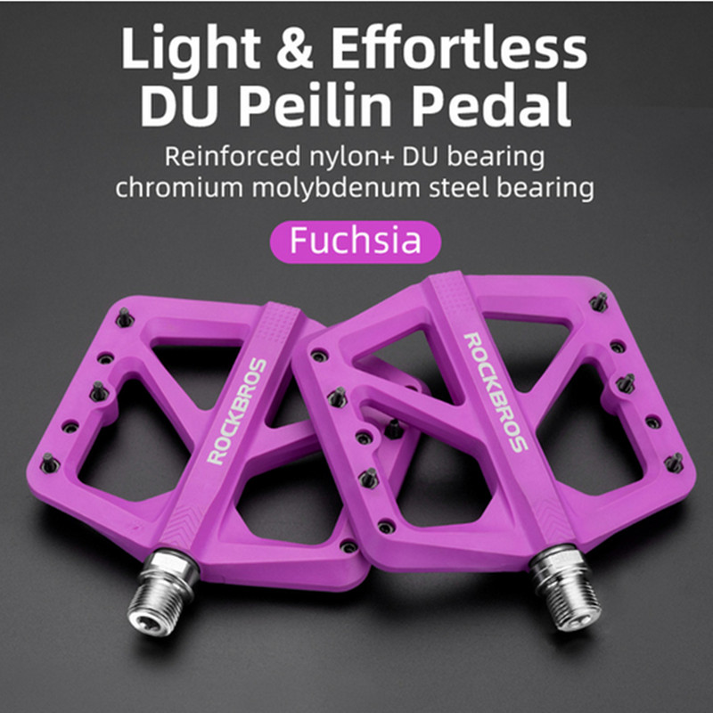 MTB BMX Bike Pedals DU Sealed Bearing Lock Widen Nylon Bicycle Pedals Cycling
