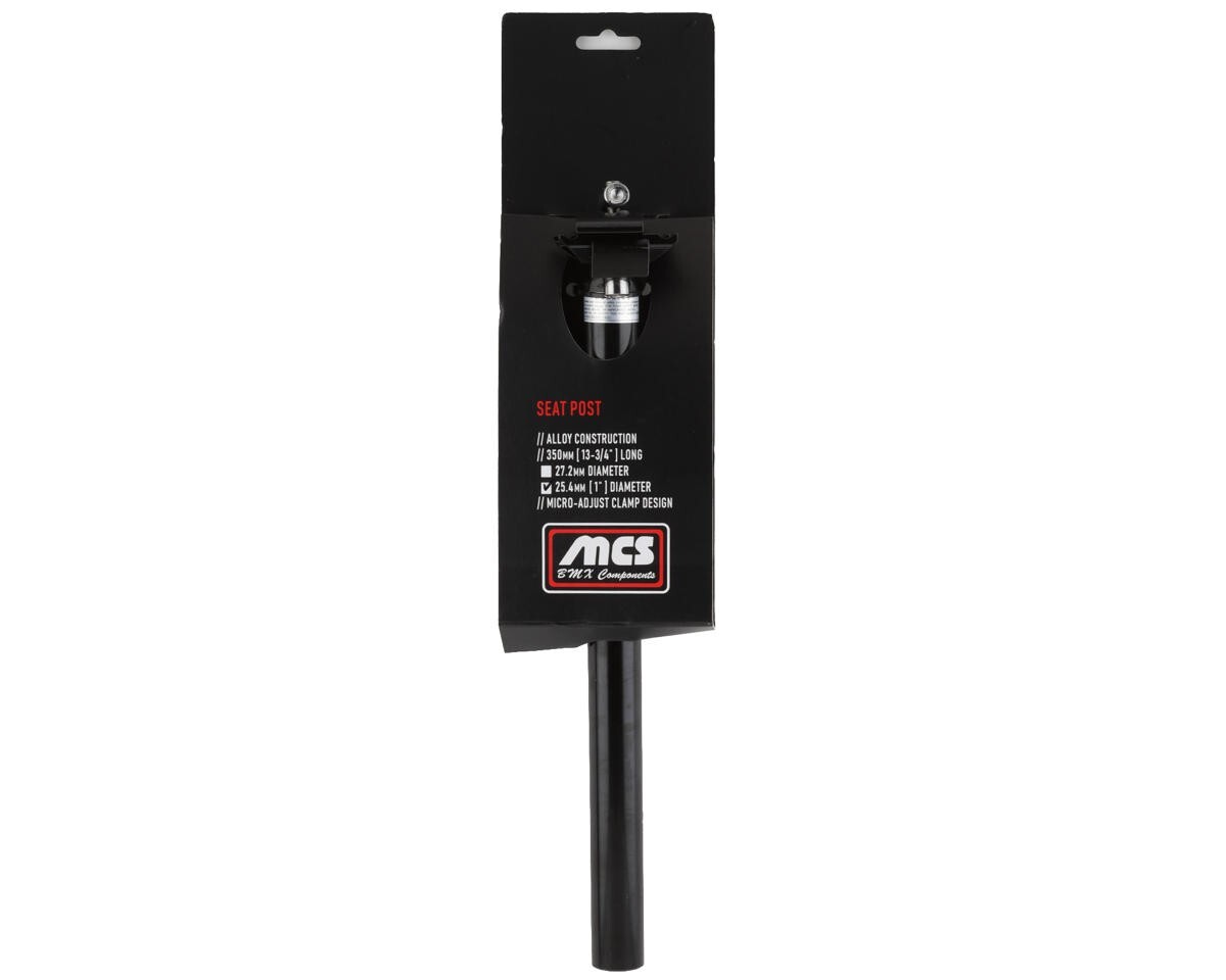 MCS ALLOY MICRO-ADJUST 25.4mm x 350mm SMOOTH SEATPOST BLACK