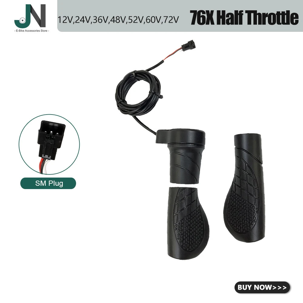 E-bike Left Hand Half Twist Throttle 12V 24V 36V 48V 52V 60V 72V Waterproof Plug