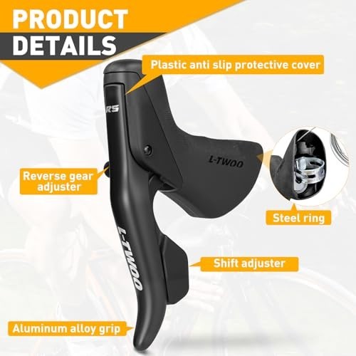 L-TWOO Road Bike Shift and Brake Levers 2×7 to 2×10 Speed Compatible Shimano