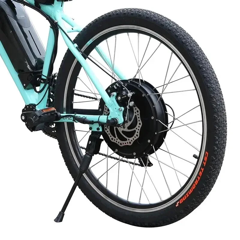 48V 2000W Mountain Electric Bicycle Rear Gearless Hub Motor Wheel Conversion Kit