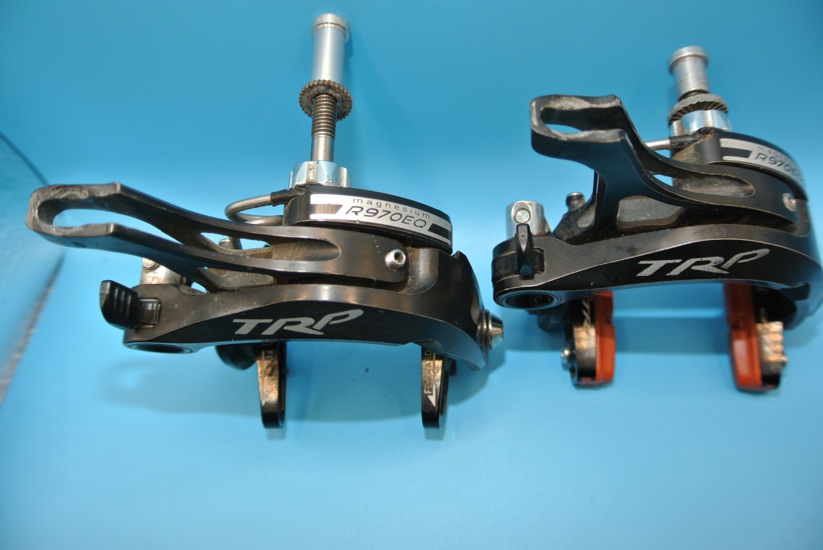 TRP R970SL BRAKES Front & Rear Calipers Rim Brakes 235g Blk Magnesium Excellent