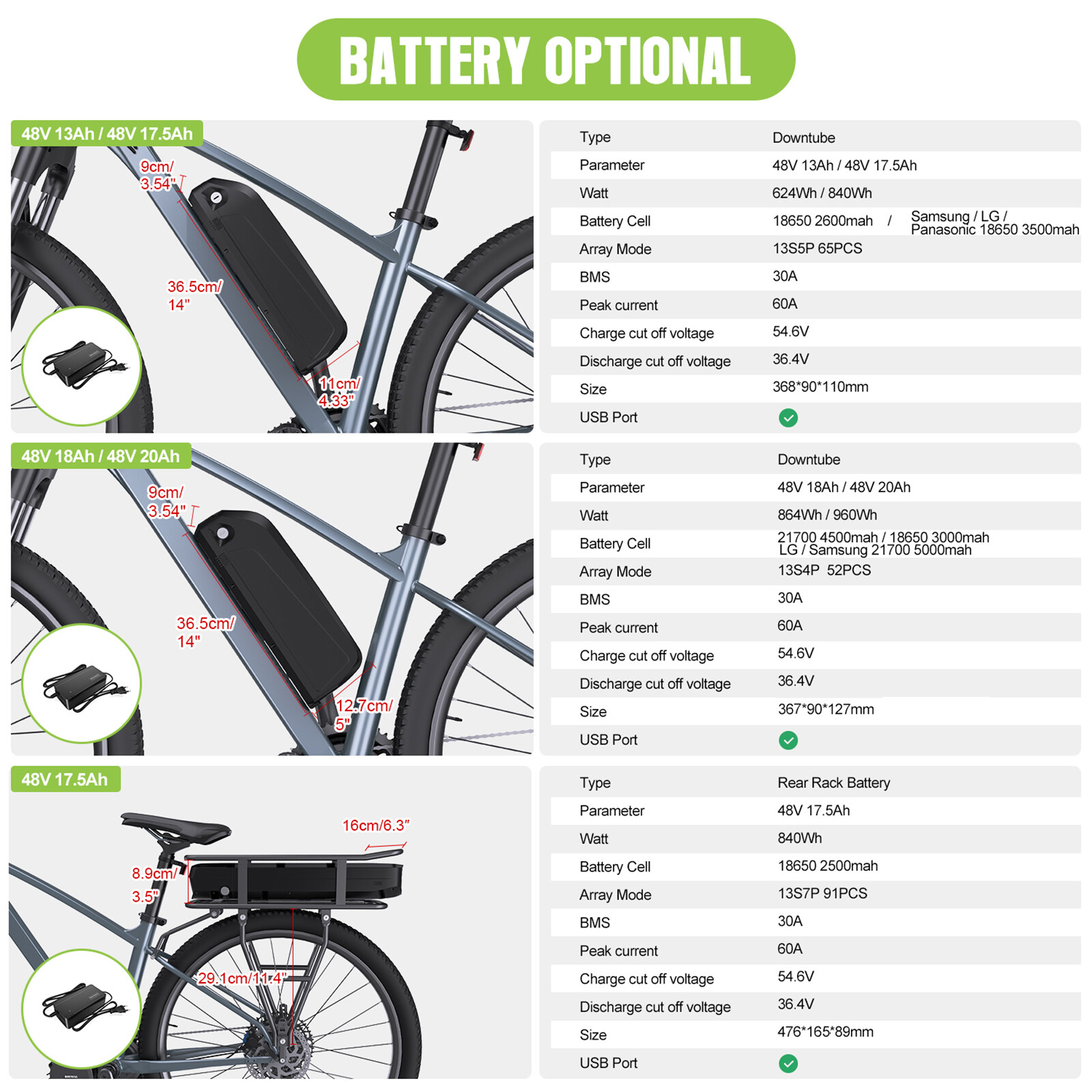 48V750W 68-73mm TSDZ2B Mid Drive Motor DIY Electric Bicycle Conversion Kit USA