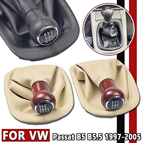 5/6 Speed Gear Stick Shift Knob Leather Boot for VW Passat b5 5 speed beige