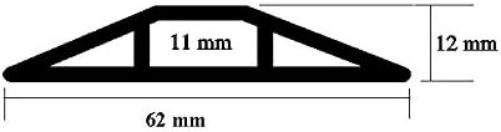 EHA Toploader cable bridge, 62 mm wide, 3 m set, includes adhesive tape, blue, 4