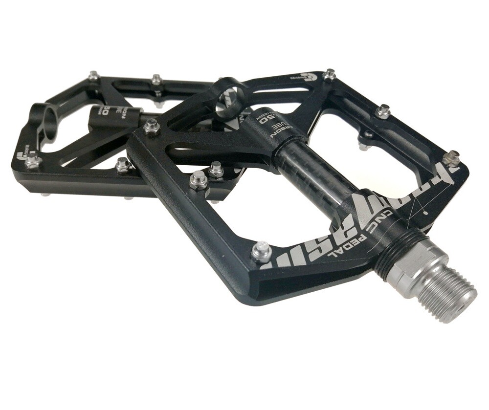 Aluminum Carbon Road MTB Mountain Bike XC AM Bicycle Pedal 3 Bearing Flat Pedals