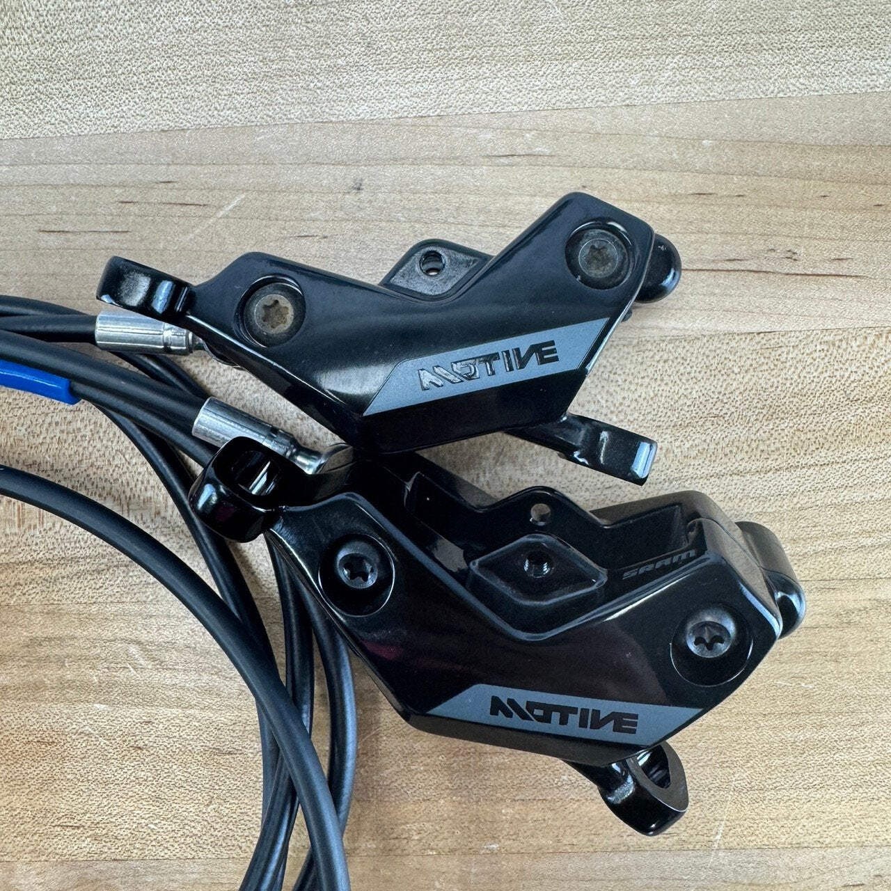 Low Mile! SRAM Motive Silver Post Mount MTB Hydraulic Brakeset 559g