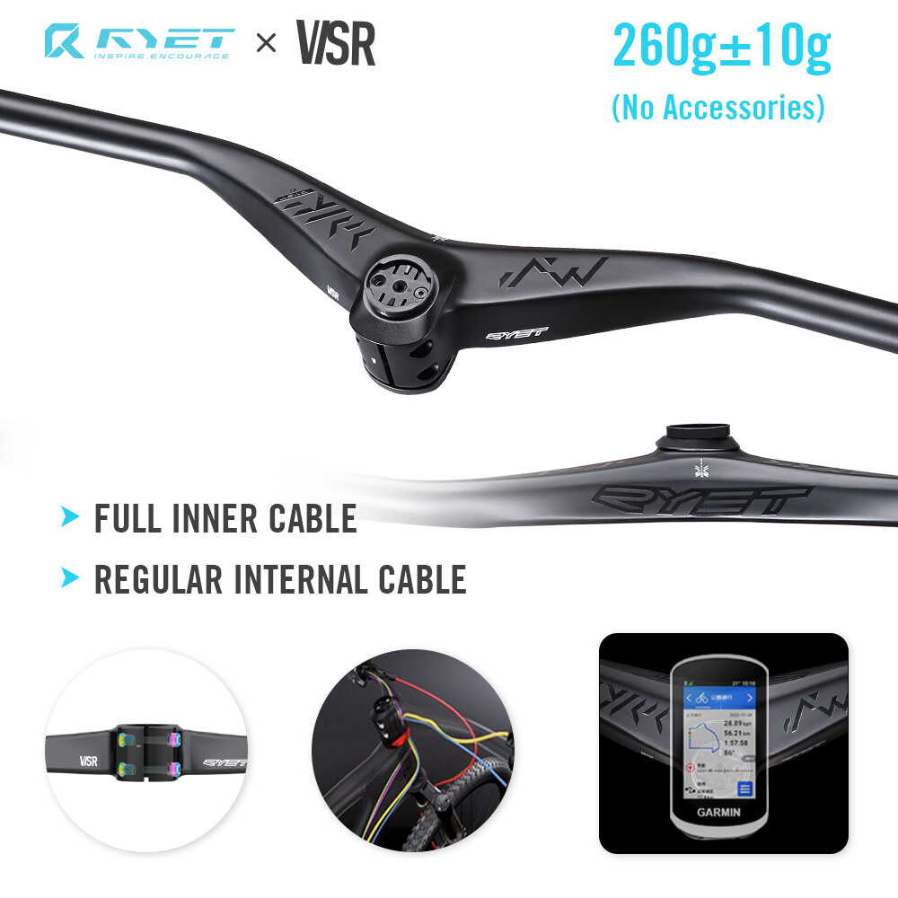 T1000 MTB XC Bicycle Carbon Full Inner Cable Integrated Handlebar 780mm -12°