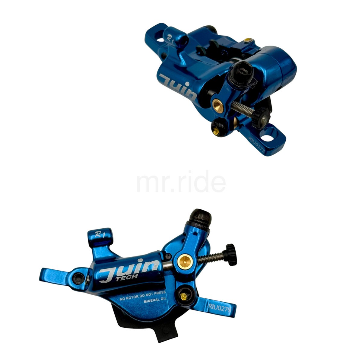 JUIN R1 Cable-Actuated Hydraulic Road Bike Disc Brake set with 160mm rotors Blue