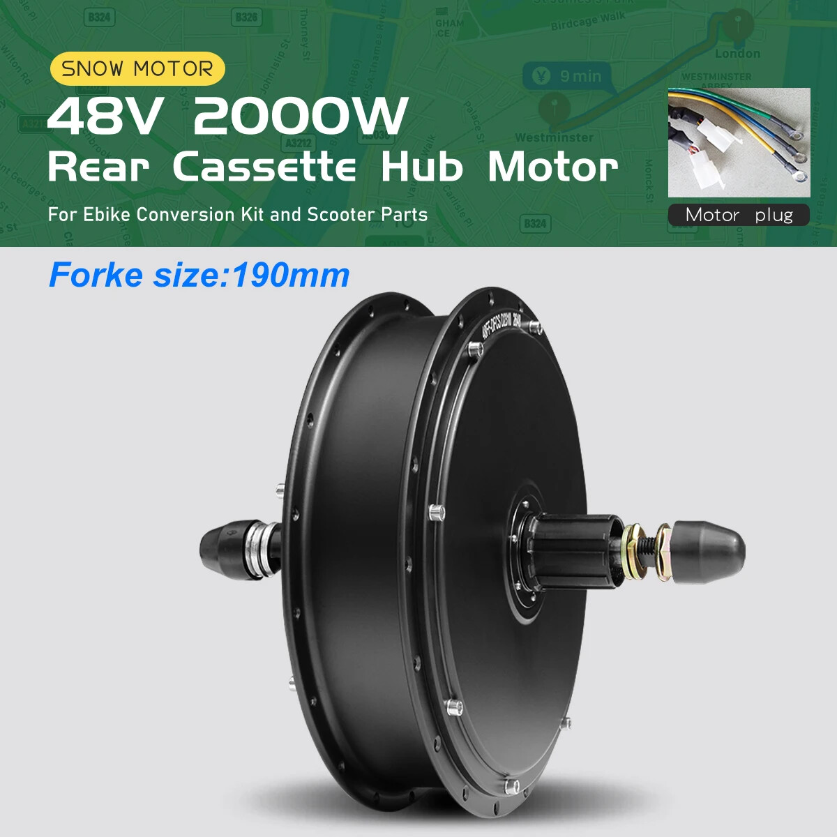 48V 1000W 1500W 2000W 20 24 26» Snow Fat E-bike Brushless Front/Rear Hub Motor