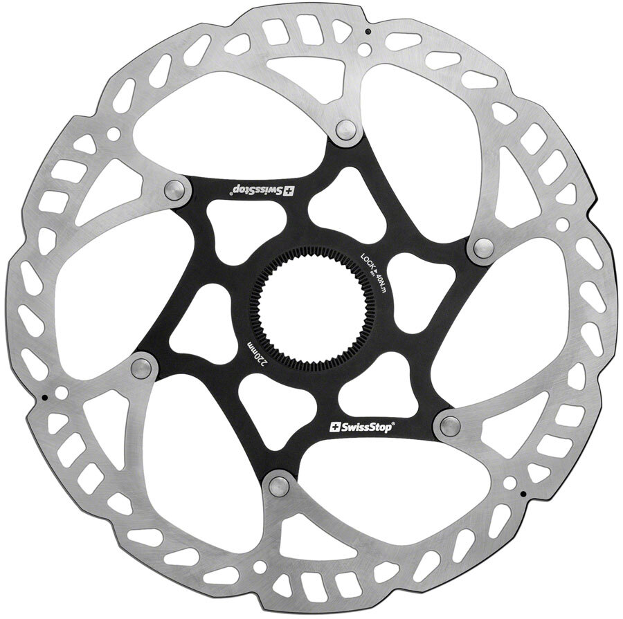 SwissStop Catalyst Pro Disc Rotor – 220mm, CenterLock, Silver/Black