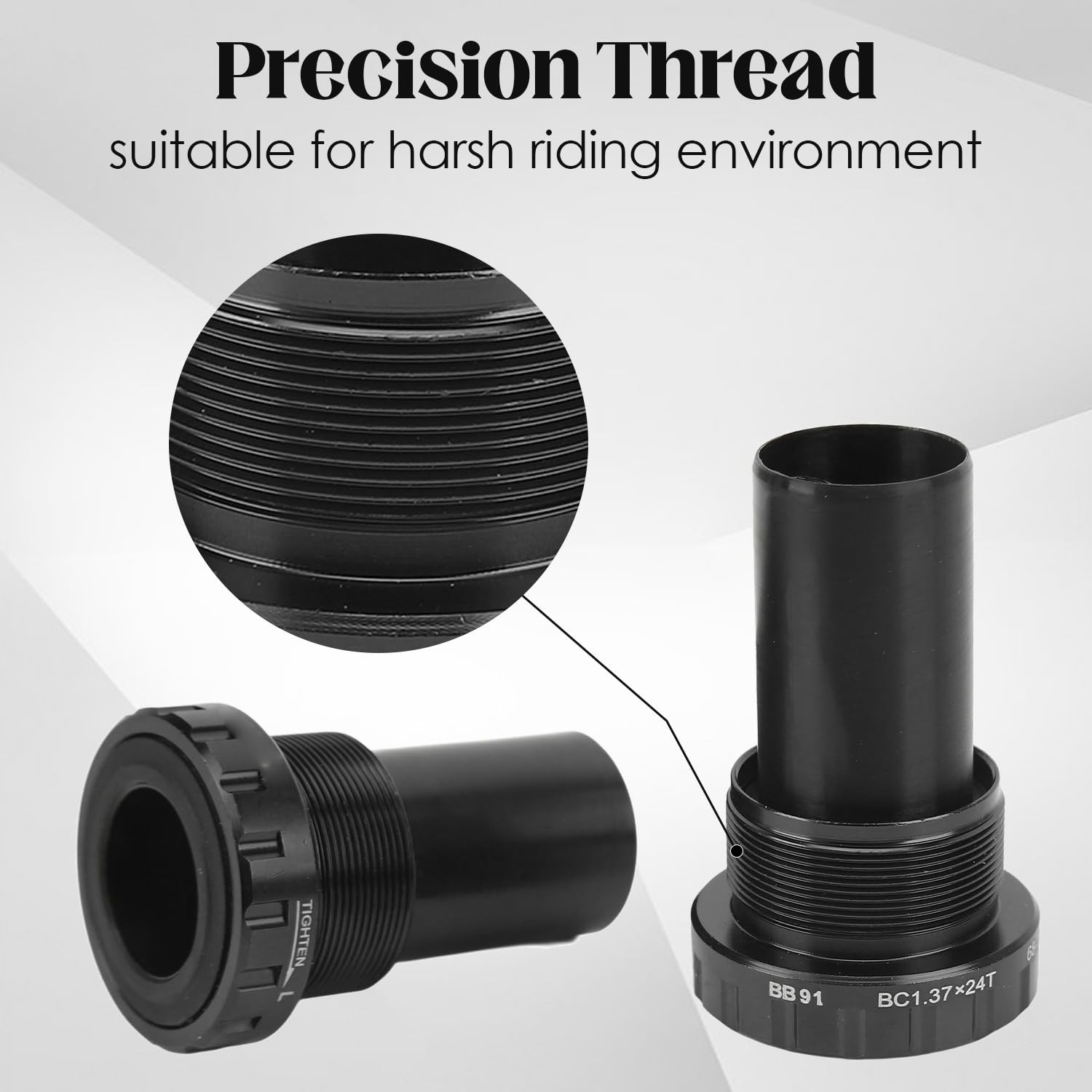 Bottom Bracket Black BB91 68/73mm Twisting Threaded Bike Bottom Bracket MTB S…