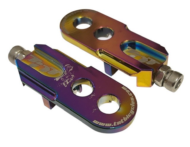 BMX – TNT BICYCLES CHAIN TENSIONERS – OIL SLICK (B-STOCK – DISCOUNTED)