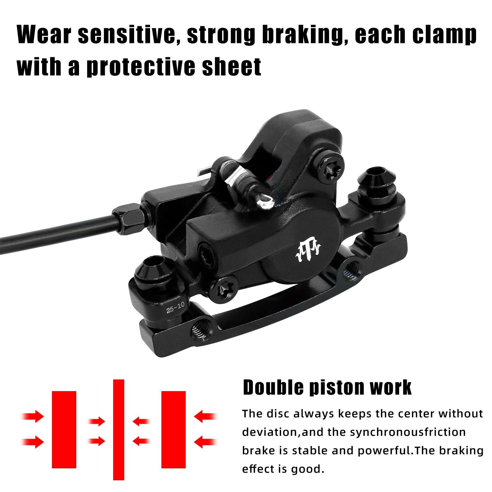 ZTZ MTB Hydraulic Disc Brake Set, Dual Piston Hydraulic Brake Kit with 160mm …