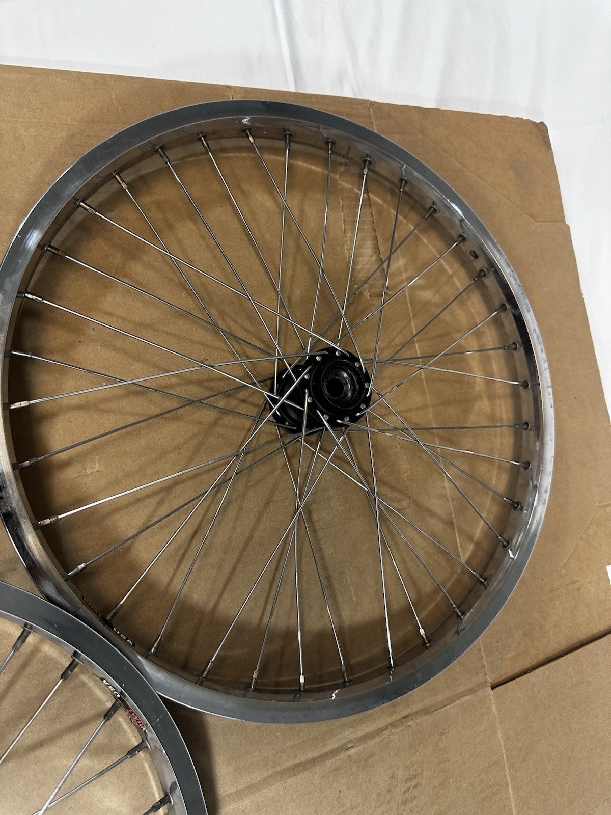NOS Shimano DX FH-MX66 DX HB-MX66 BMX 20”36 Hole USA Sun Rim SHOW CHROME Wheels