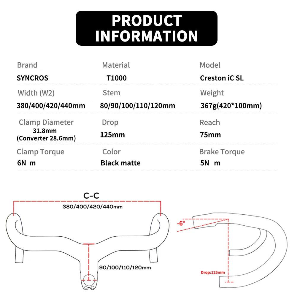 Carbon Handlebar Internal Routing Road Bicycle Integrated Drop Bar with Mount