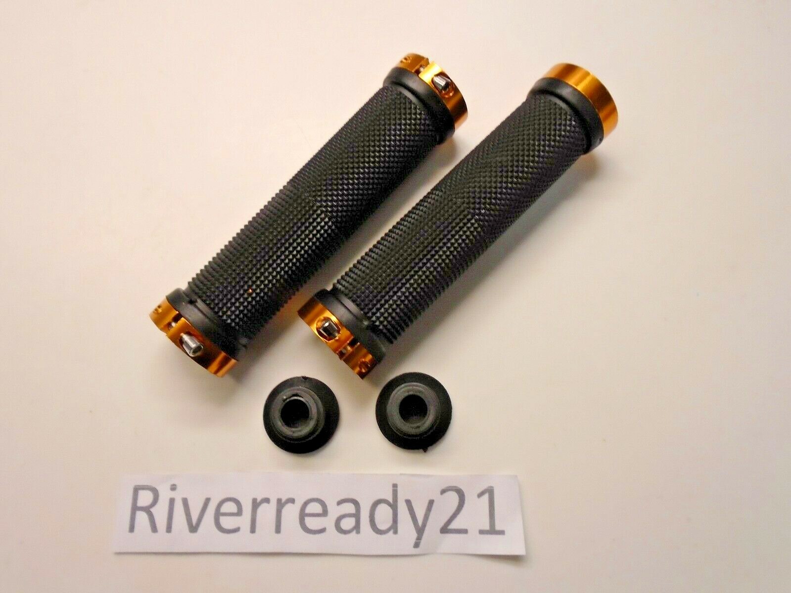 Black w/ Orange Lock-on Grips for 7/8″ bars Jet-Ski Sea-Doo Bike bmx super-jet