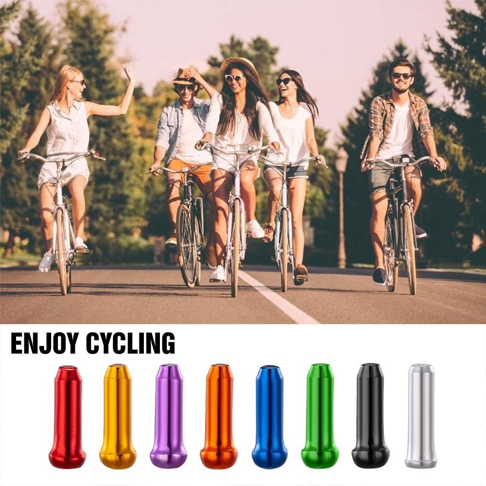 Durable Bike Cable End Caps 48PCS Multi-Coloured Crimps for Biking Activities