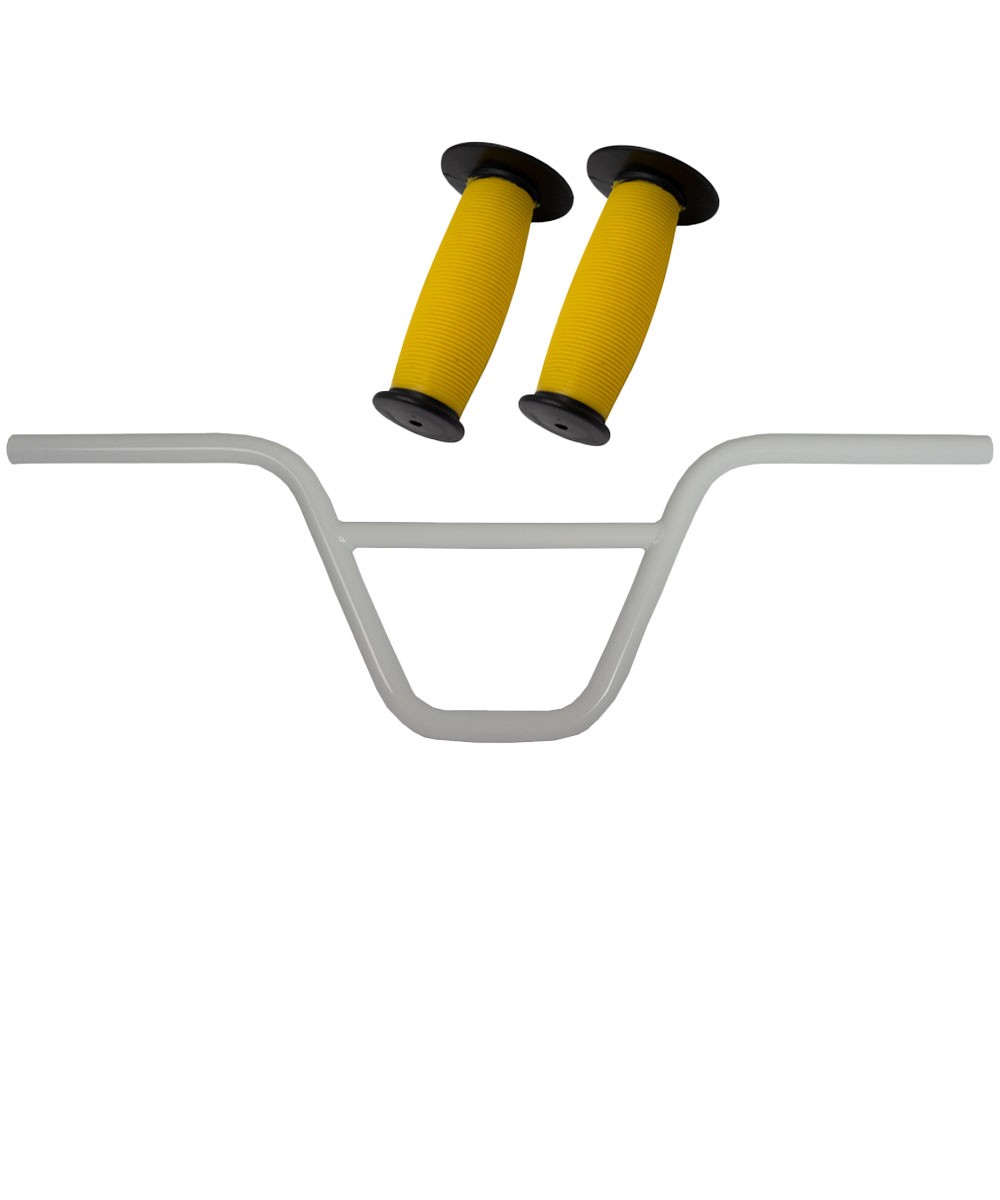 PRO+ 872 White Handlebar & Yellow/Black Mushroom Grips