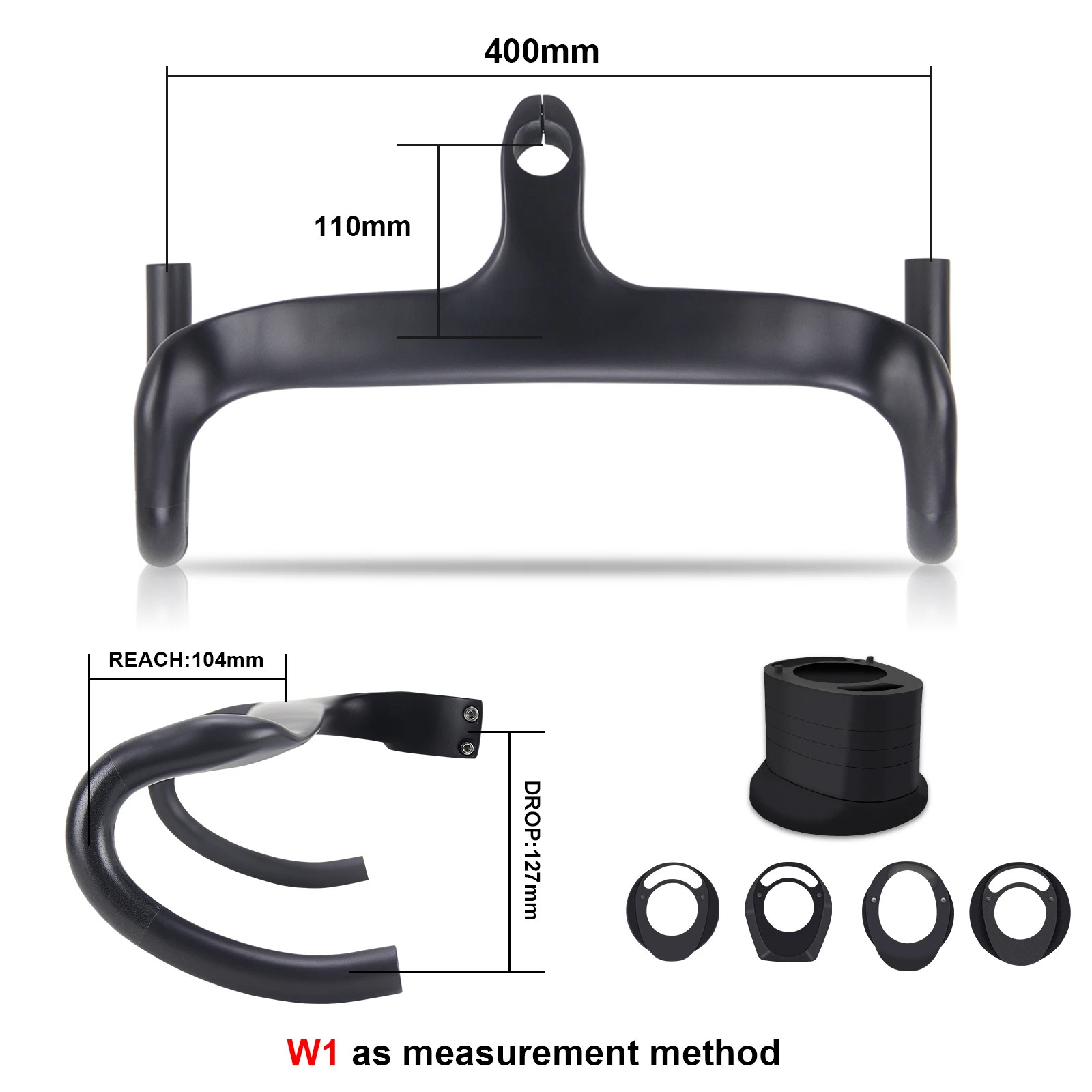 Carbon Road Bike Integrated Handlebar for 28.6mm with Washer