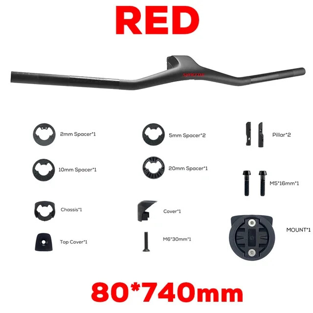 -40 Degree 740MM Full Carbon Fibre Integrated Cockpit MTB Bicycle Handlebar