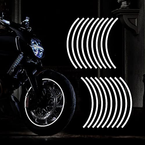 17″ Reflective Wheel Rim Tape Sticker for Motorcycle Wheels Car Cycling White