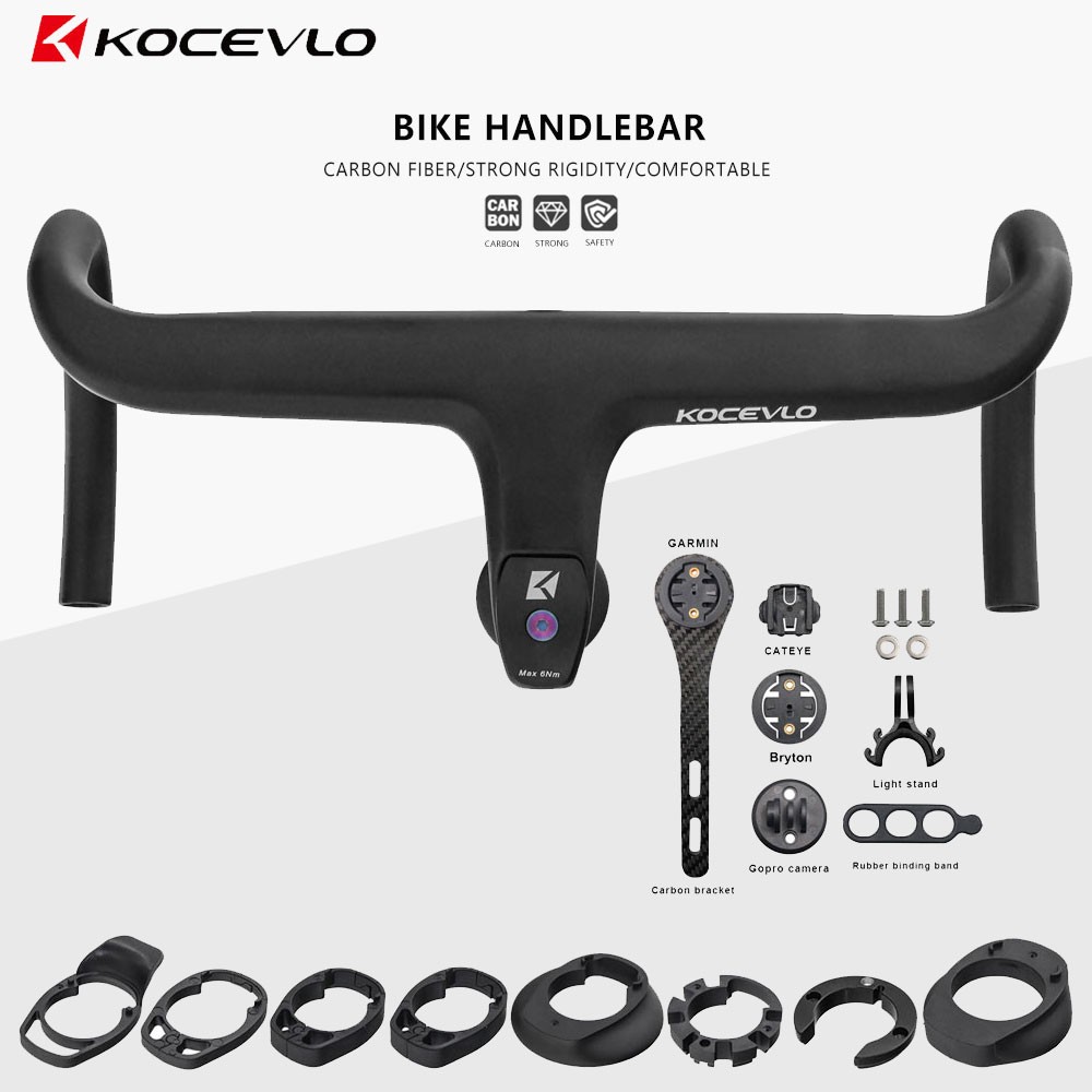 Cabron Fiber Integrated Handlebars Road Bike Drop Bar 28.6*360/380/400/420/440mm