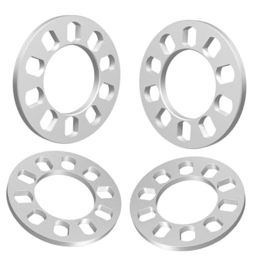 12mm Universal Wheel Spacers, 1/2 inch Aluminum 12mm (1/2″) Thick 4 Pack