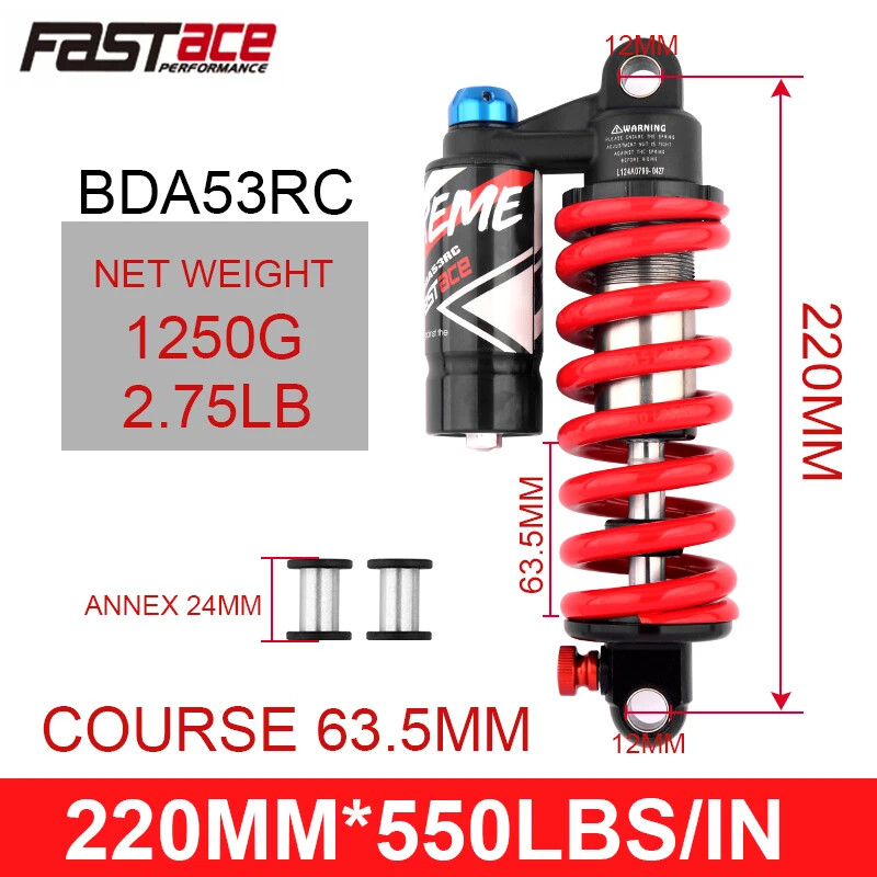 MTB Bike Downhill DH Rear Shock 190mm 200m 220mm 240mm 550 Lbs New Model Type