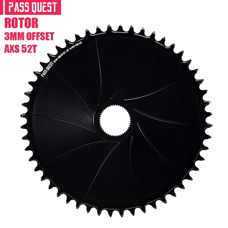 PASS QUEST Rotor Gravel Bike 3mm Offest AERO Round Narrow Wide Chainring