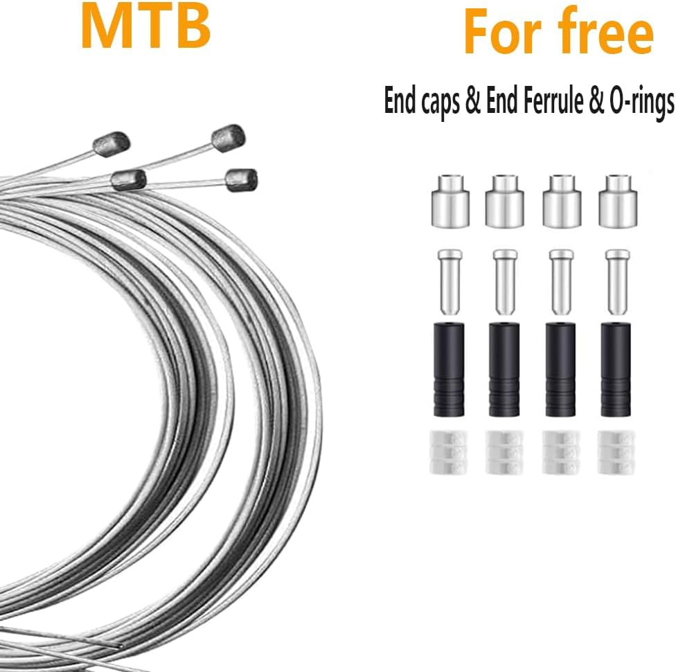 [4-PACK] Universal Bike Shifter Cable Kit – 1.2mm Galvanized Steel Derailleur…