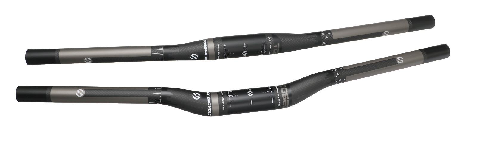 TOSEEK 3K Carbon Fiber Mountain Bike Flat Bar Riser Bar Handlebar 31.8*600-760mm