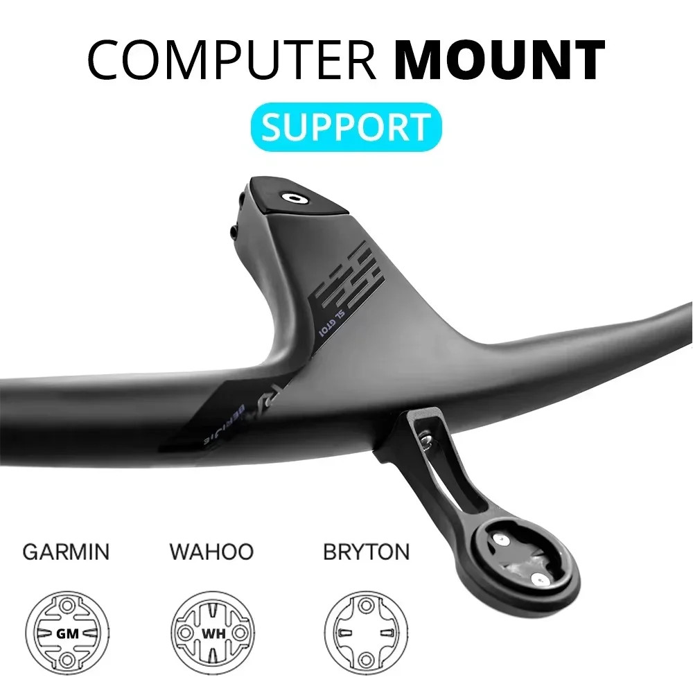 MTB XC Bicycle Carbon Handlebar Integrated Internal Cable 90*740mm Riser Bar
