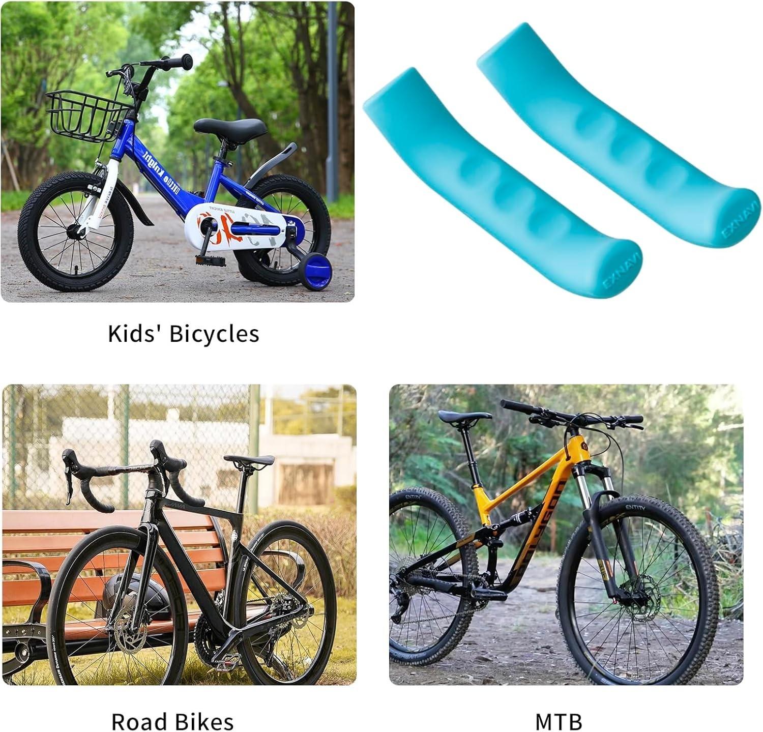 2 Pairs Silicone Brake Lever Covers for Bikes – Anti-Slip Handle Sleeves, Fit…