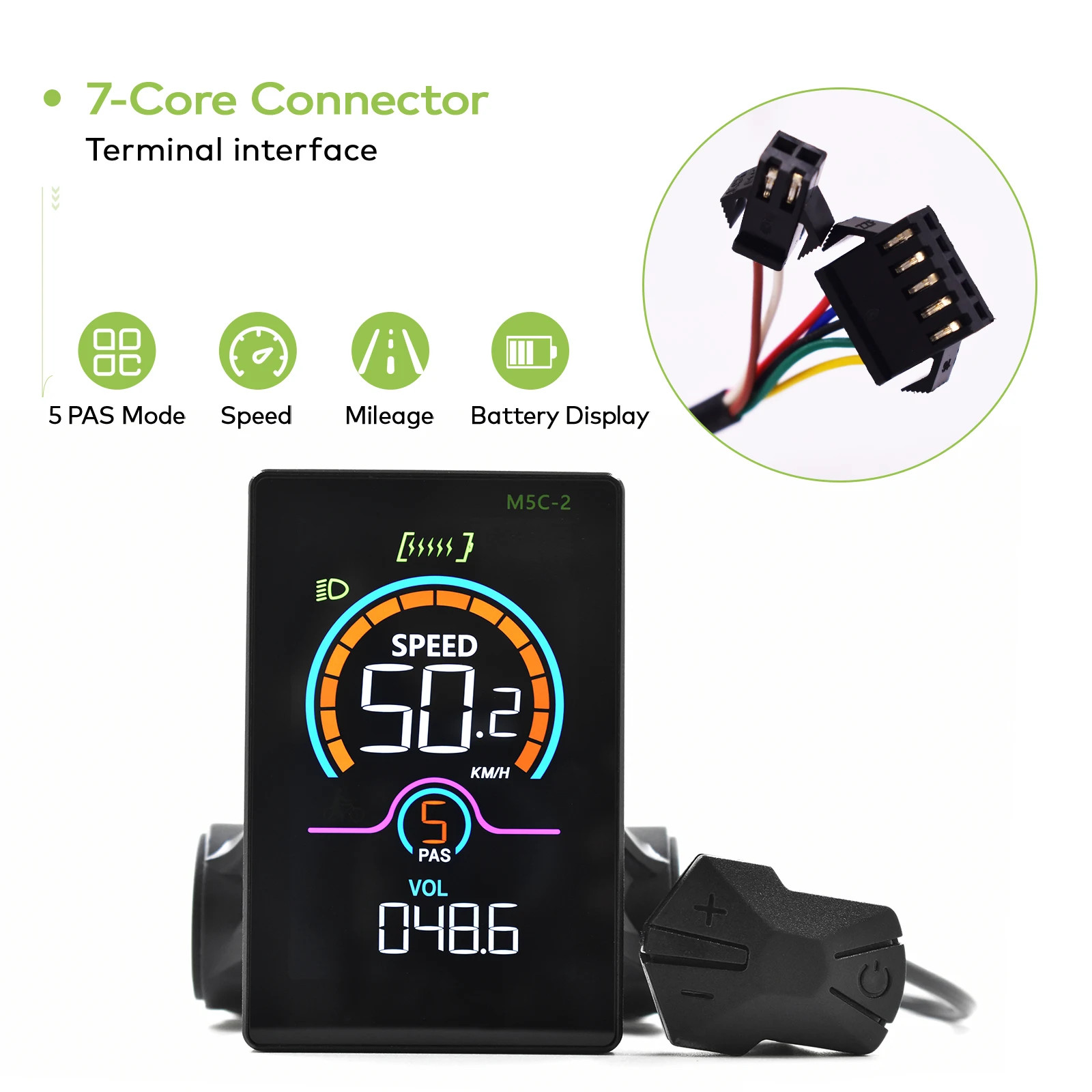 Electric Bike Computer Bluetooth Wired Digital Color LCD Display Vehicle Locking