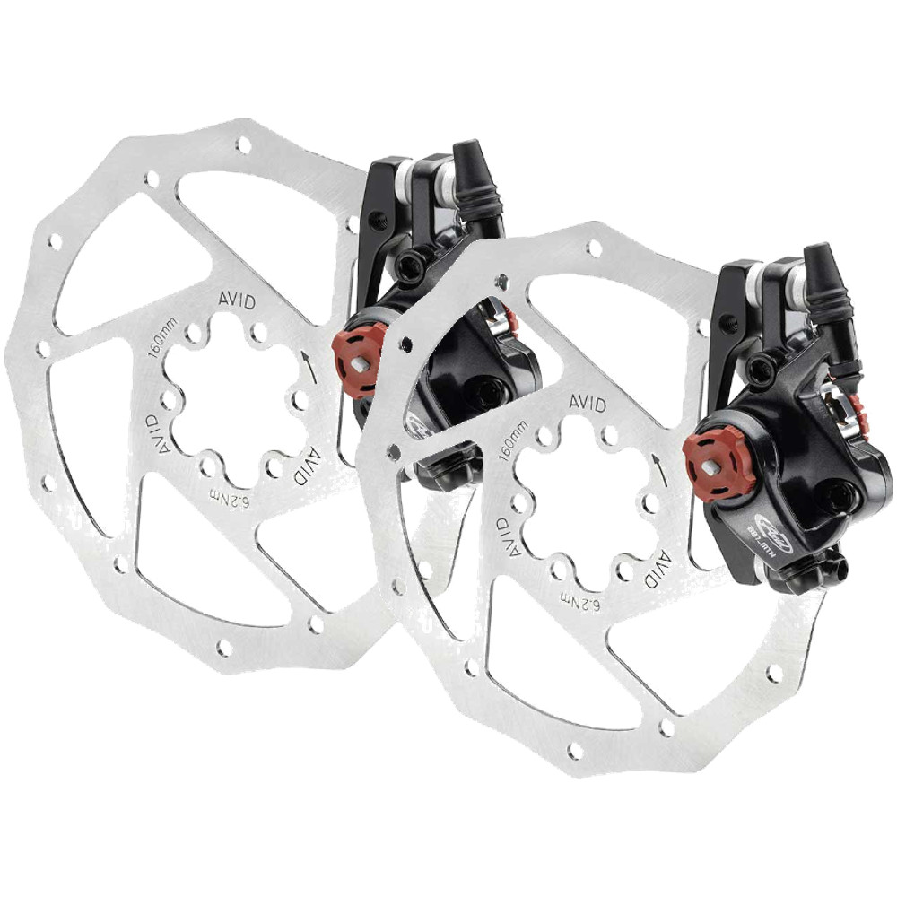 Avid BB7 MTB Mechanical Disc Brake Set 180mm Grey, Long-Pull, Post Mount,