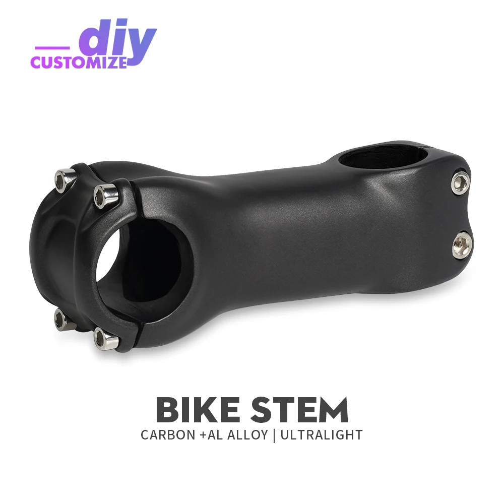 Angle 6/17 Degree Carbon Fiber Road /Mountain Bicycle Stem Black Matte 60-120mm
