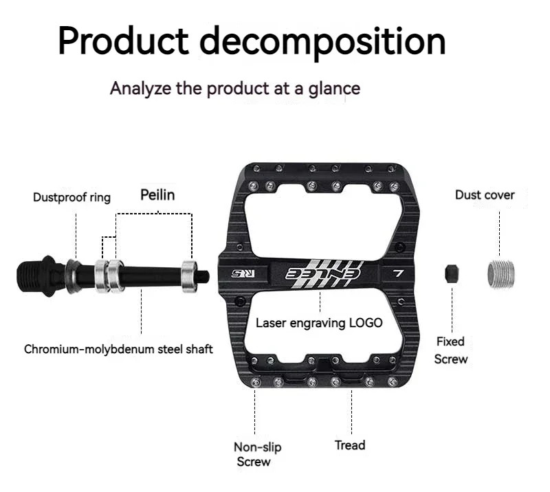 MTB Road Bike Platform Pedals DU Sealed Bearing Anti-slip Pedal Accessories