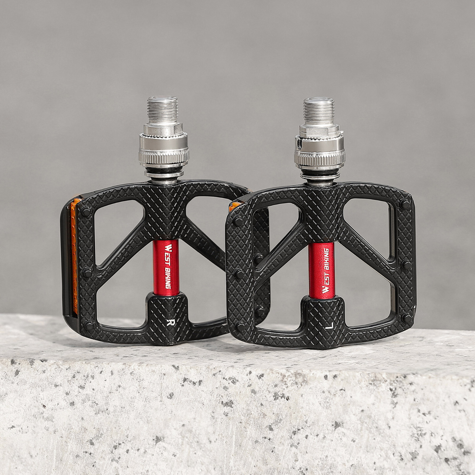WEST BIKING Bike Pedals Quick Release CNC Seal Bearing 3 Bearings Pedals a Pair
