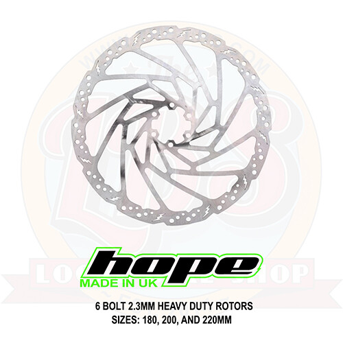 Hope 6 Bolt 2.3mm Standard Heavy Duty Disc Rotor Lightning Design- Brand New